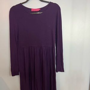 Deep Purple Long Sleeve MIDI Dress Boohoo brand